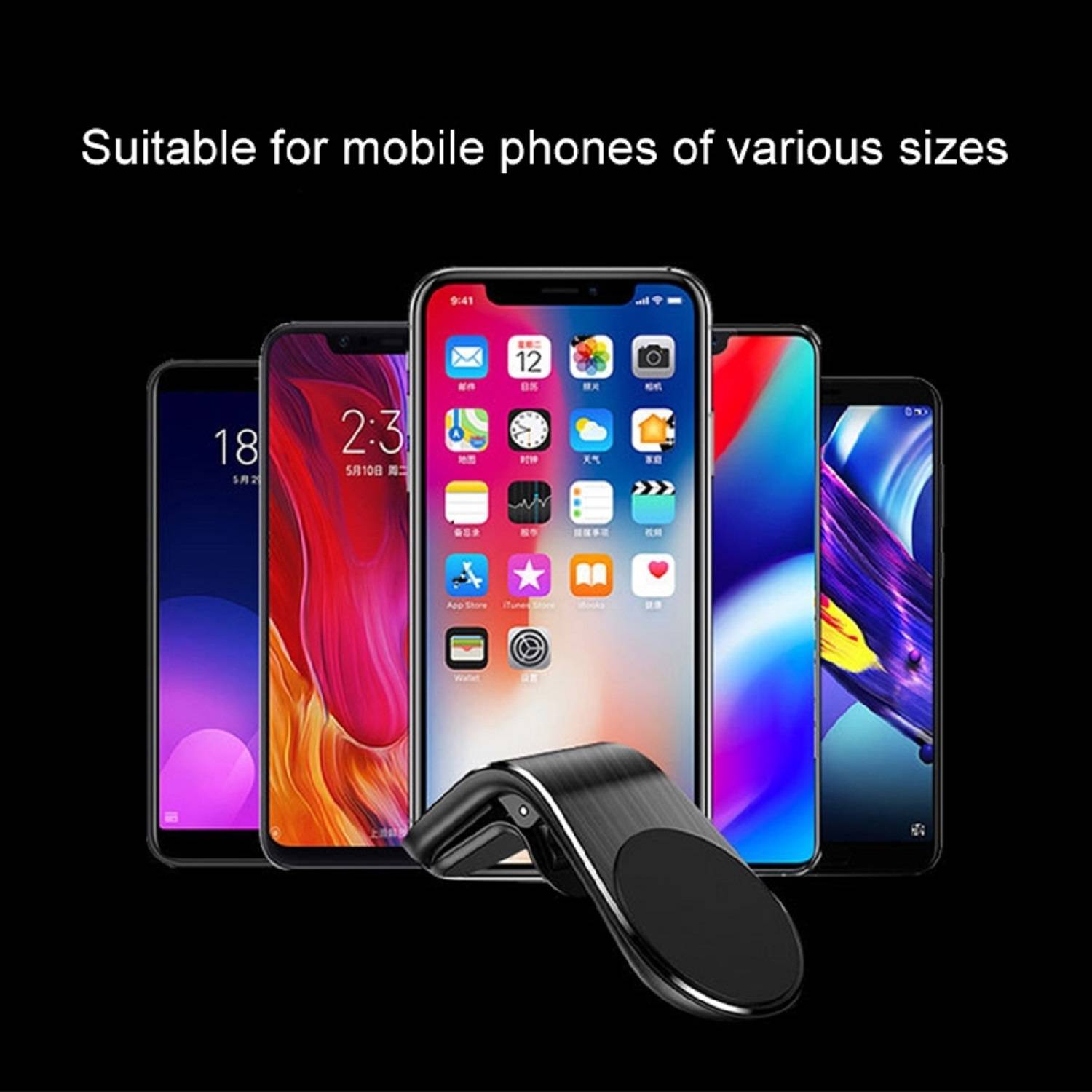 Auto Magnetisch Handyhalterung KFZ Lüftungsgitter Halterung Silber iPhone, Samsung, Huawei, Xiaomi, Oneplus, Sony Xperia, Oppo