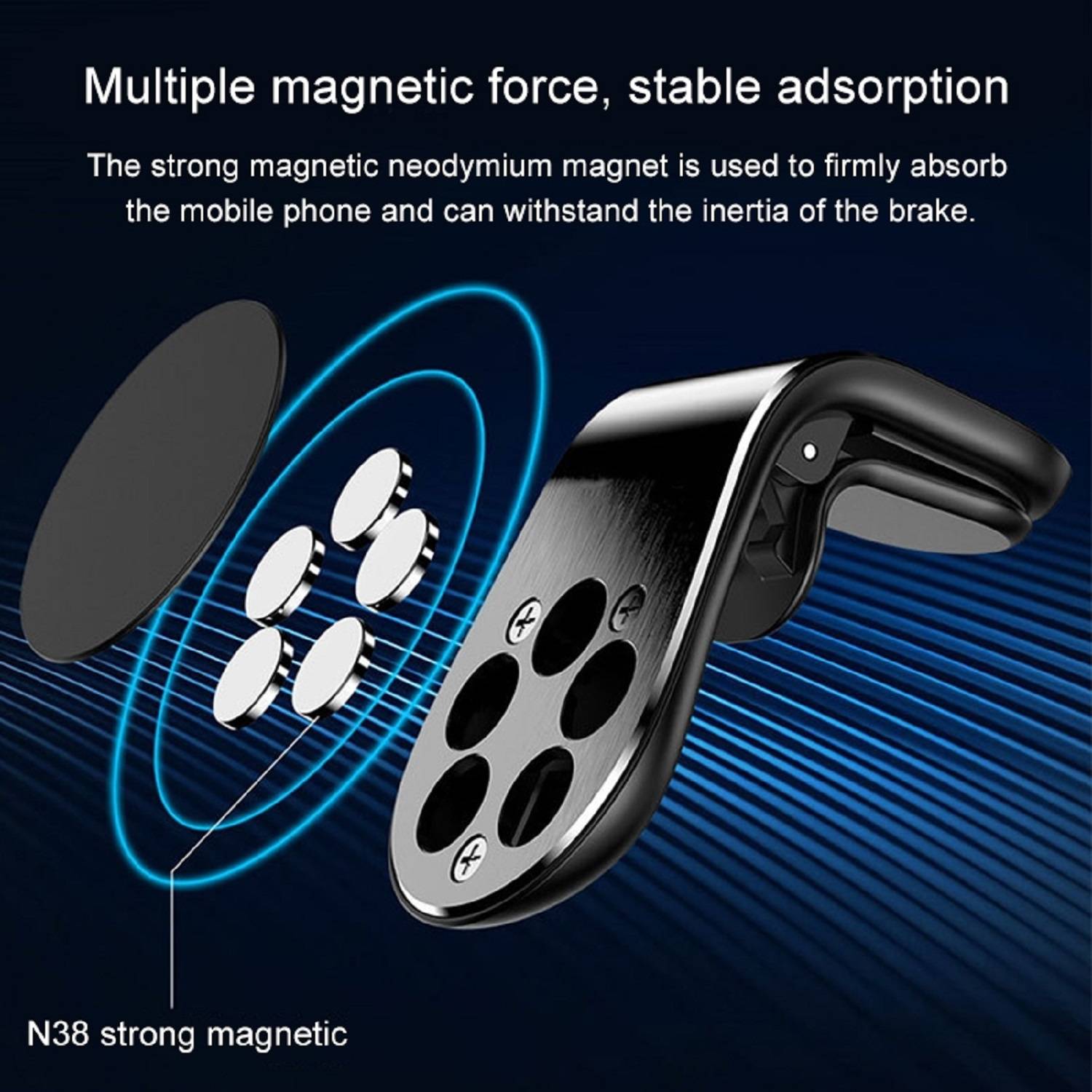 Auto Magnetisch Handyhalterung KFZ Lüftungsgitter Halterung Silber iPhone, Samsung, Huawei, Xiaomi, Oneplus, Sony Xperia, Oppo