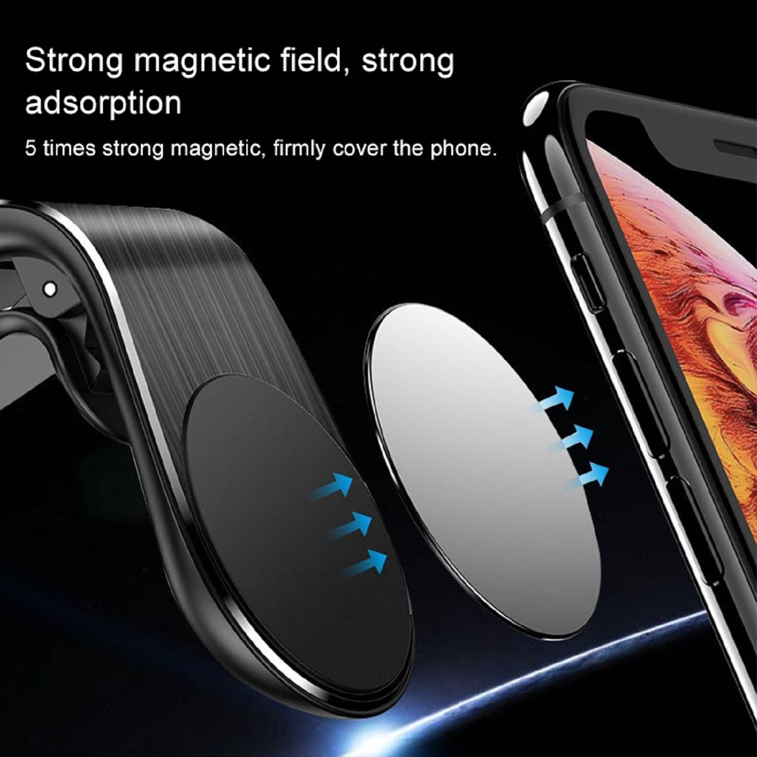 Auto Magnetisch Handyhalterung KFZ Lüftungsgitter Halterung Silber iPhone, Samsung, Huawei, Xiaomi, Oneplus, Sony Xperia, Oppo