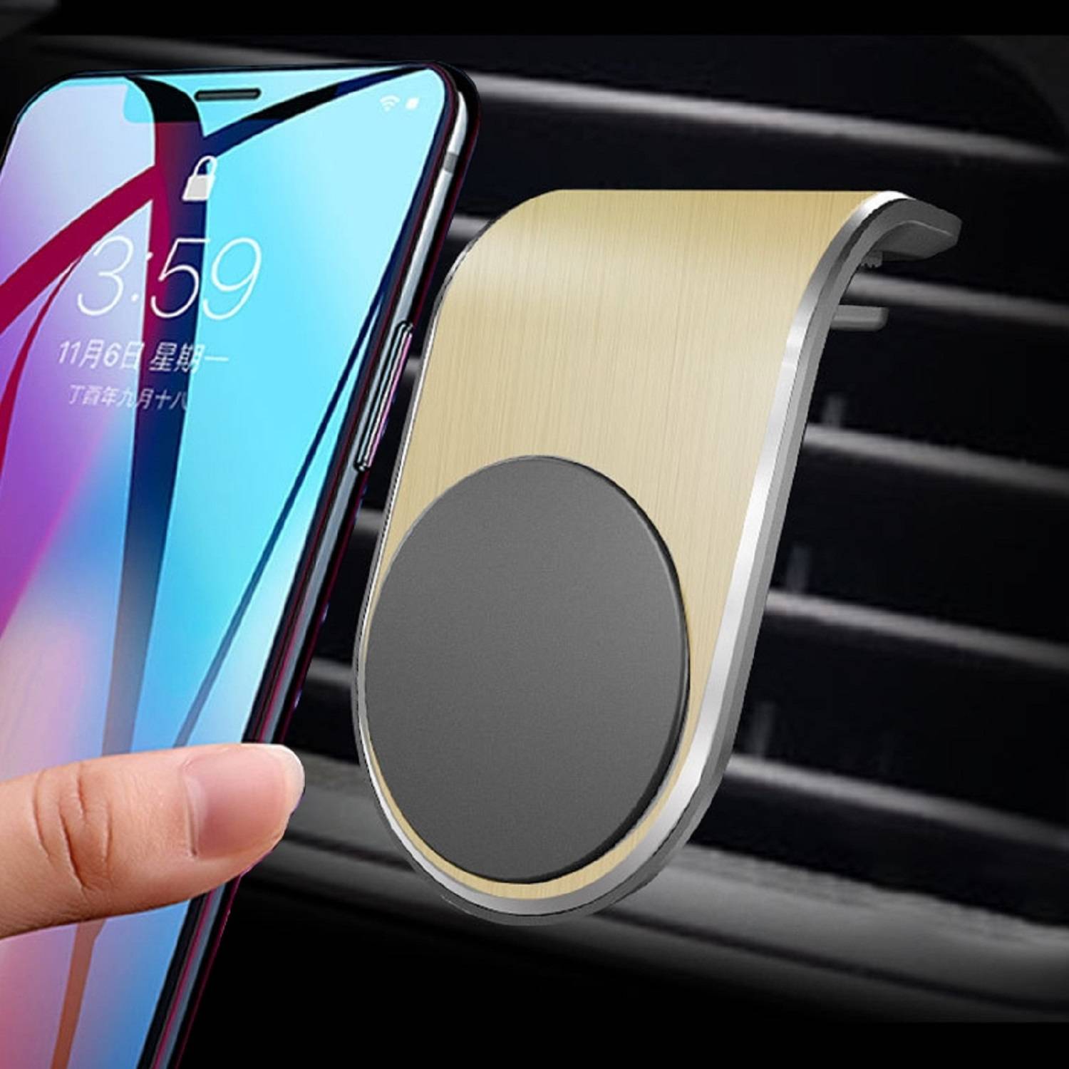 Kopie von Auto Magnetisch Handyhalterung KFZ Lüftungsgitter Halterung Gold iPhone, Samsung, Huawei, Xiaomi, Oneplus, Sony Xperia, Oppo #1 #1