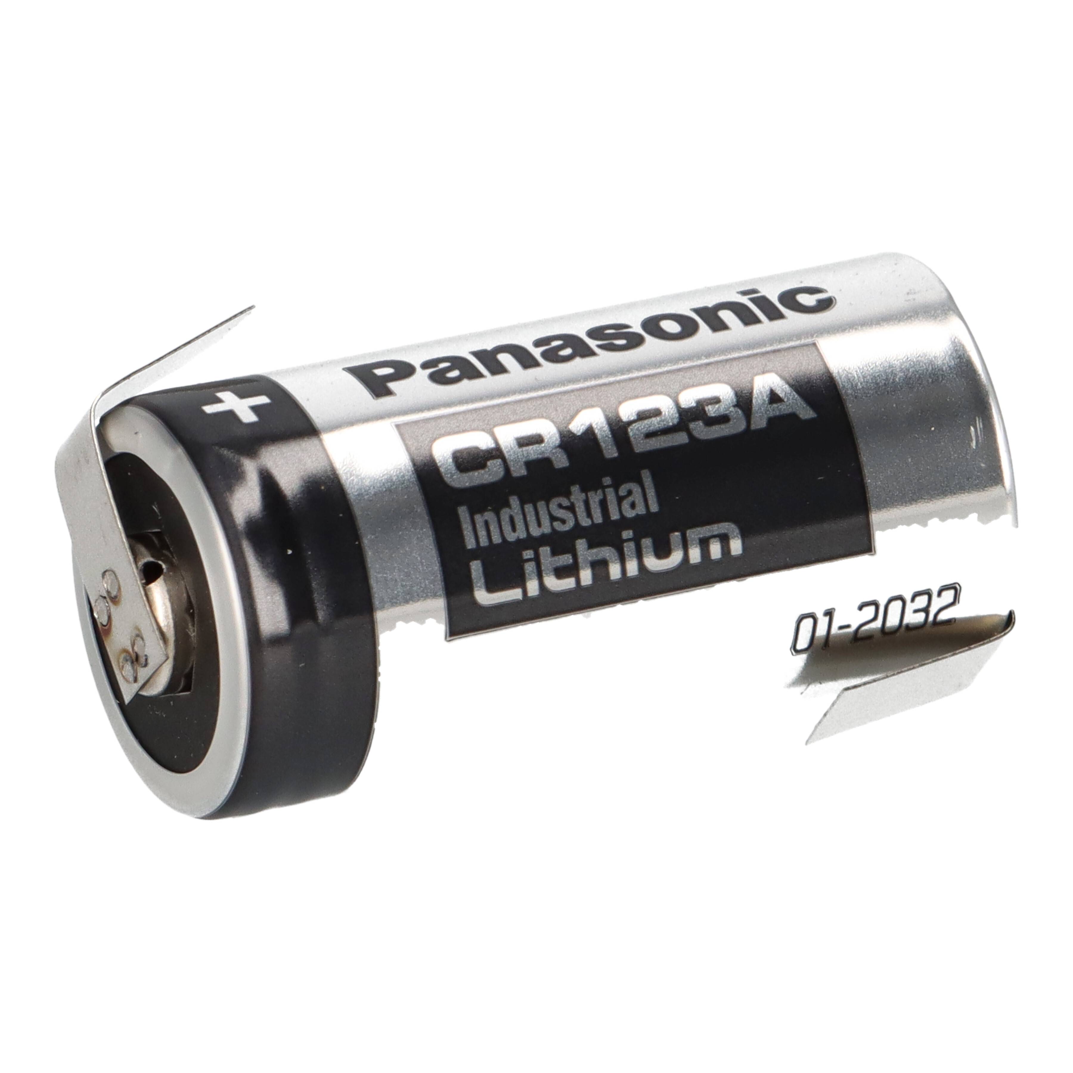 Panasonic CR123A Lithium Batterie 3V 1400 mAh mit Z-Lötfahne – CR17345
