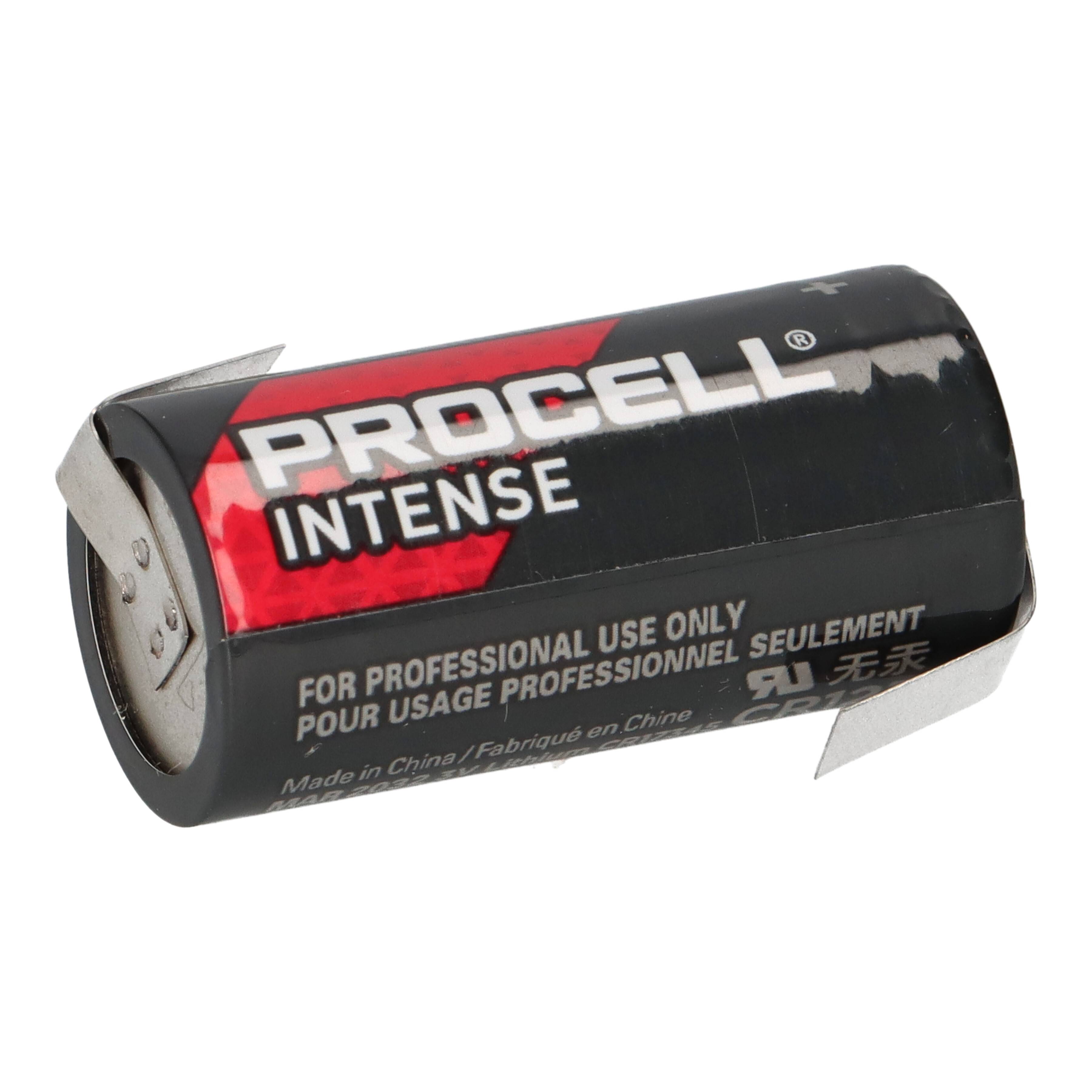 Procell Intense CR123A Lithium Batterie 3V 1600 mAh mit Z-Lötfahne – CR17345