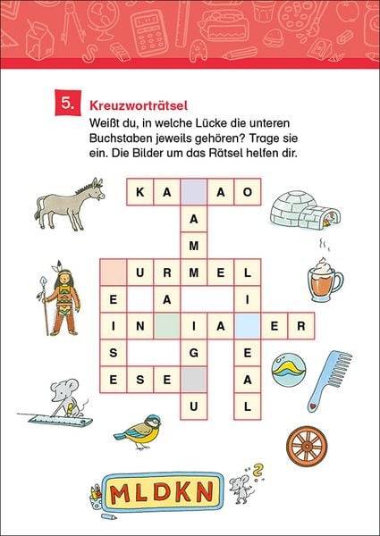 66 Kreuzworträtsel für Erstleser - 1. Klasse (Blau)
