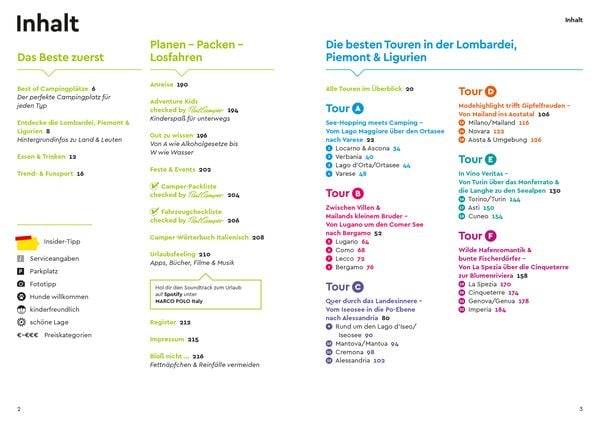 MARCO POLO Camper Guide Lombardei, Piemont & Ligurien