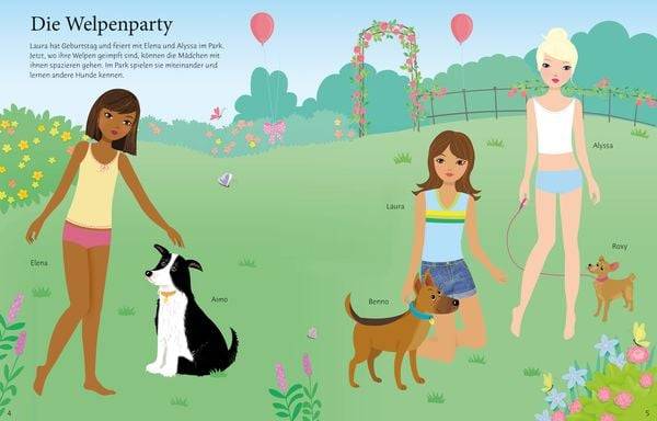 Mein großes Anziehpuppen-Stickerbuch: Meine Hunde und Katzen