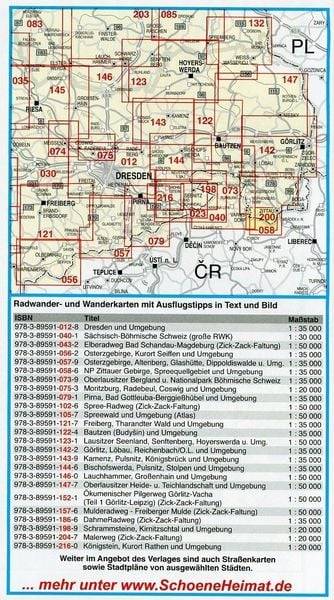 Zittauer Gebirge, Kurort Oybin, Kurort Jonsdorf und Umgebung 1:20 000 Wander- und Radwanderkarte LZ bis 2027