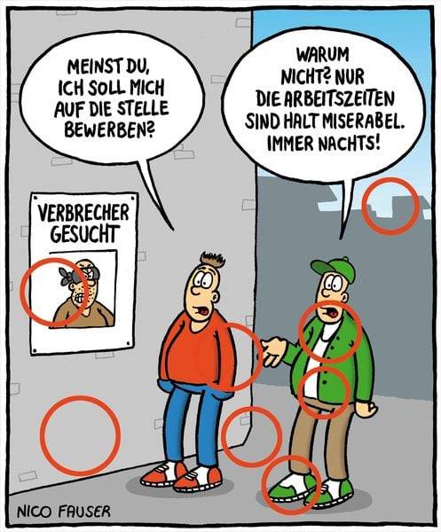 Finde den Fehler - Bildersuchrätsel mit Cartoons