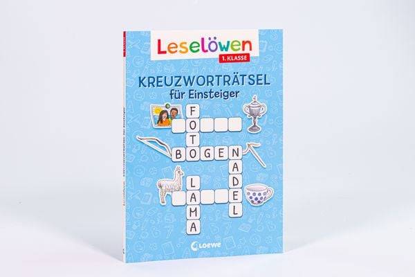 Leselöwen Kreuzworträtsel für Einsteiger - 1. Klasse (Himmelblau)