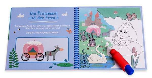 Ausmalen mit dem magischen Pinsel. Dinosaurier