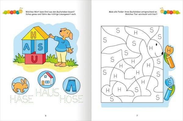 Lernraupe – Mein Übungsheft – Erste Buchstaben