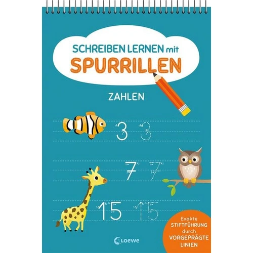 Schreiben lernen mit Spurrillen - Zahlen Schreiben lernen mit Spurrillen - Zahlen