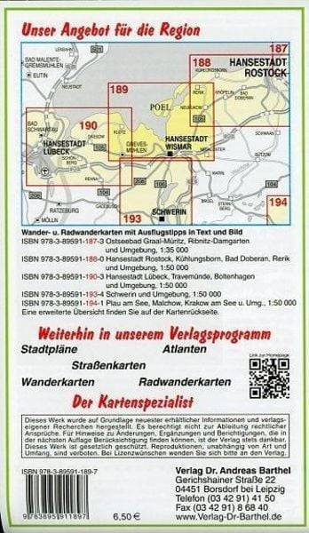 Hansestadt Wismar, Insel Poel, Boltenhagen und Umgebung Radwander- und Wanderkarte 1 : 50 000
