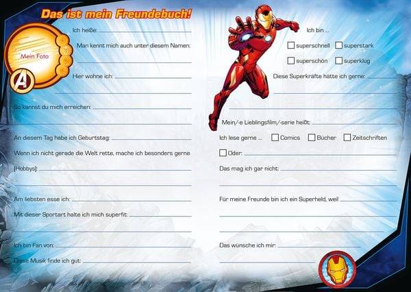 Marvel Avengers Freundebuch