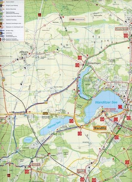Naturpark Barnim, Wandlitzsee und Umgebung 1 : 35 000. Radwander- und Wanderkarte