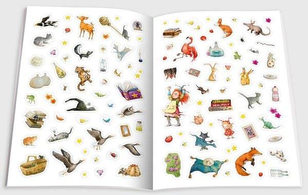 Frida, die kleine Waldhexe. Glitzersticker-Spaß. Gestalte Fridas zauberhaften Hexenwald