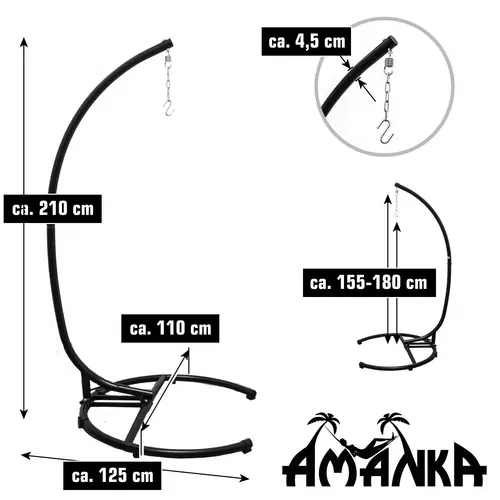 XL Hängesessel mit Gestell Outdoor - 210cm Hängestuhl Ständer mit Relaxsessel XL Hängesessel mit Gestell Outdoor - 210cm Hängestuhl Ständer mit Relaxsessel