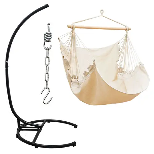 XL Hängesessel mit Gestell Outdoor - 210cm Hängestuhl Ständer mit Relaxsessel XL Hängesessel mit Gestell Outdoor - 210cm Hängestuhl Ständer mit Relaxsessel