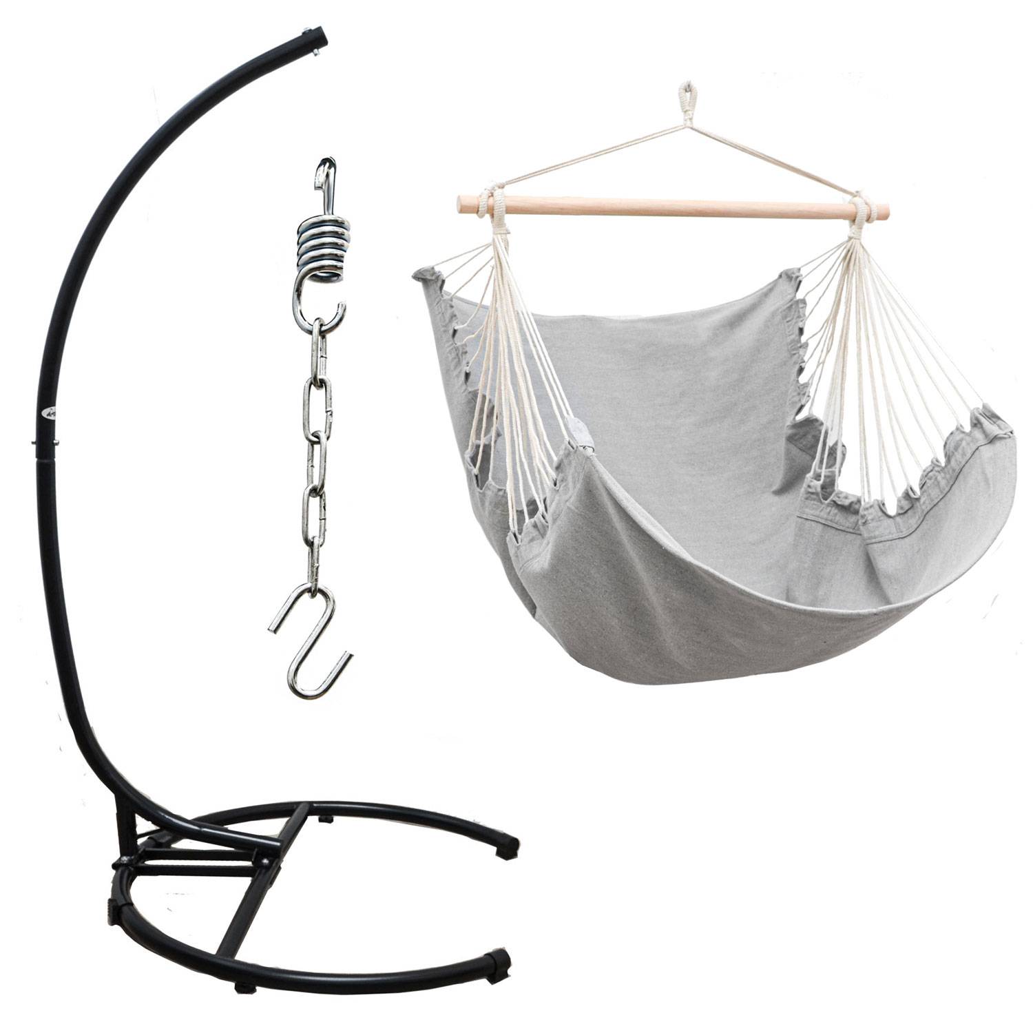 XL Hängesessel mit Gestell Outdoor - 210cm Hängestuhl Ständer mit Relaxsessel