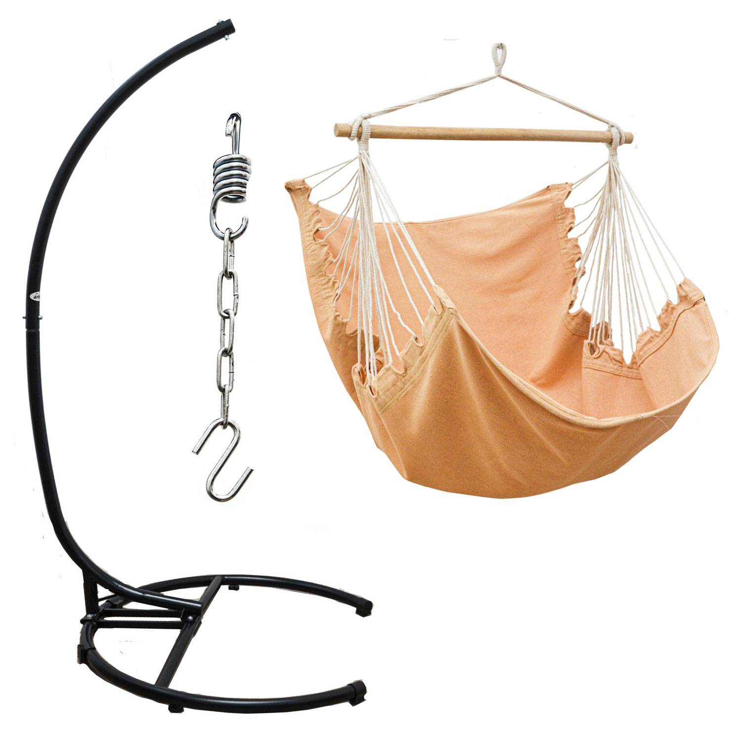 XL Hängesessel mit Gestell Outdoor - 210cm Hängestuhl Ständer mit Relaxsessel