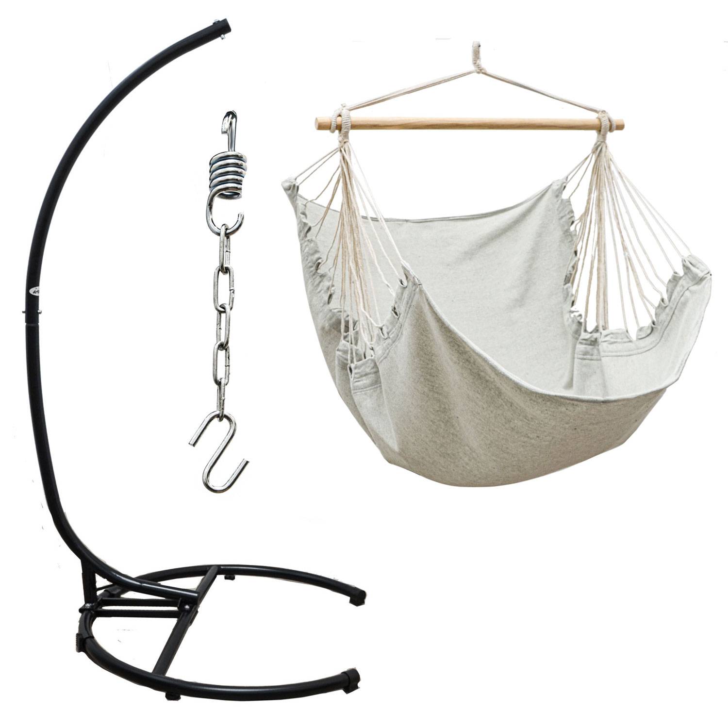 XL Hängesessel mit Gestell Outdoor - 210cm Hängestuhl Ständer mit Relaxsessel