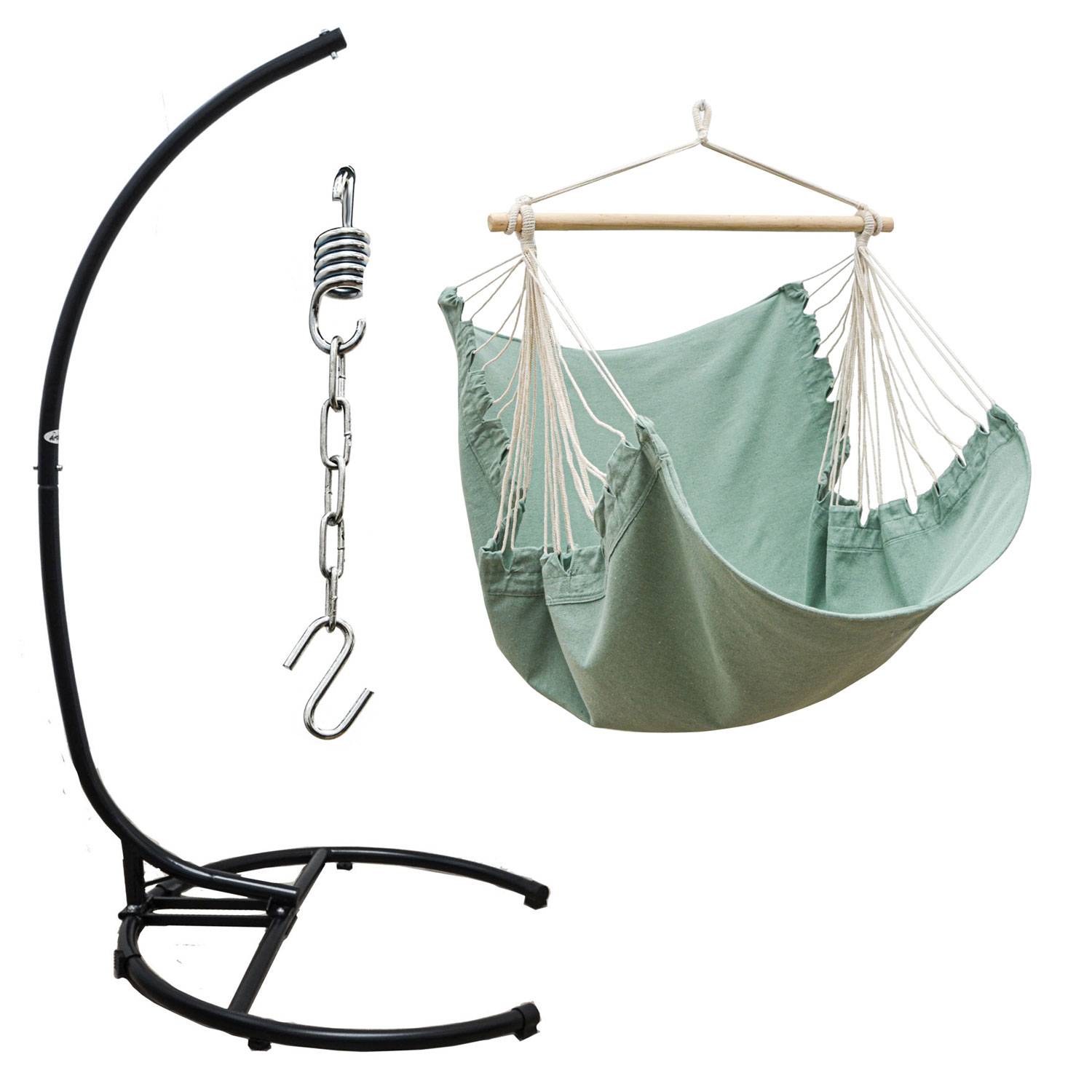 XL Hängesessel mit Gestell Outdoor - 210cm Hängestuhl Ständer mit Relaxsessel