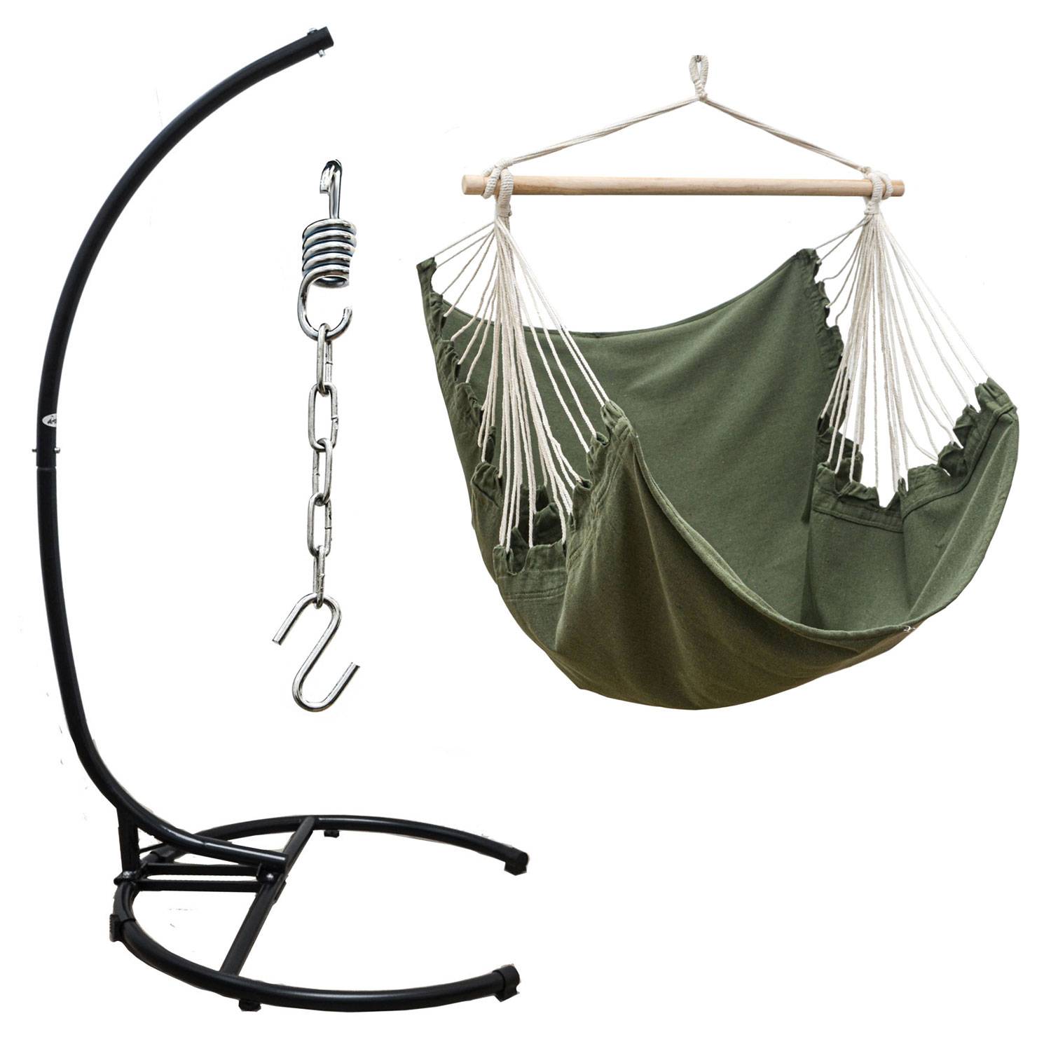 XL Hängesessel mit Gestell Outdoor - 210cm Hängestuhl Ständer mit Relaxsessel