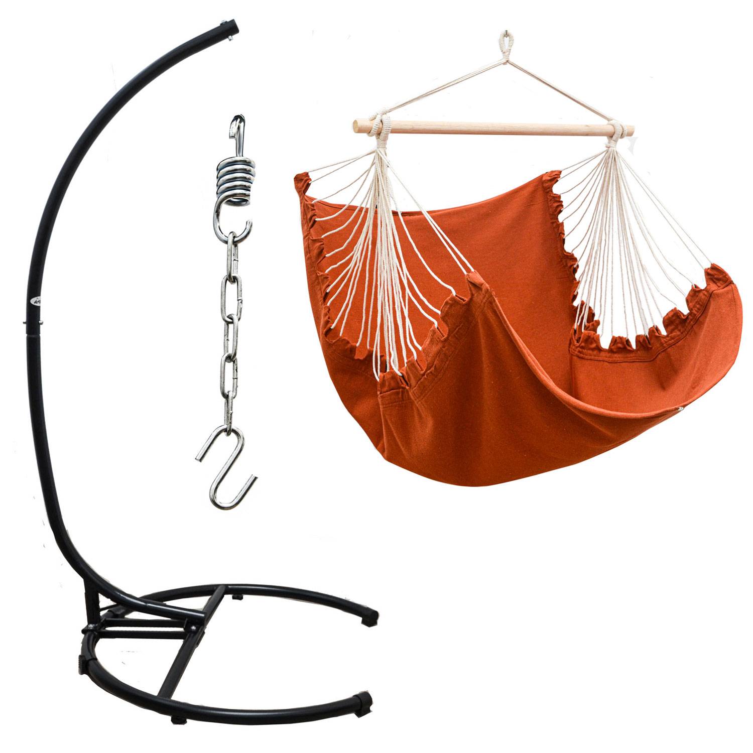 XL Hängesessel mit Gestell Outdoor - 210cm Hängestuhl Ständer mit Relaxsessel