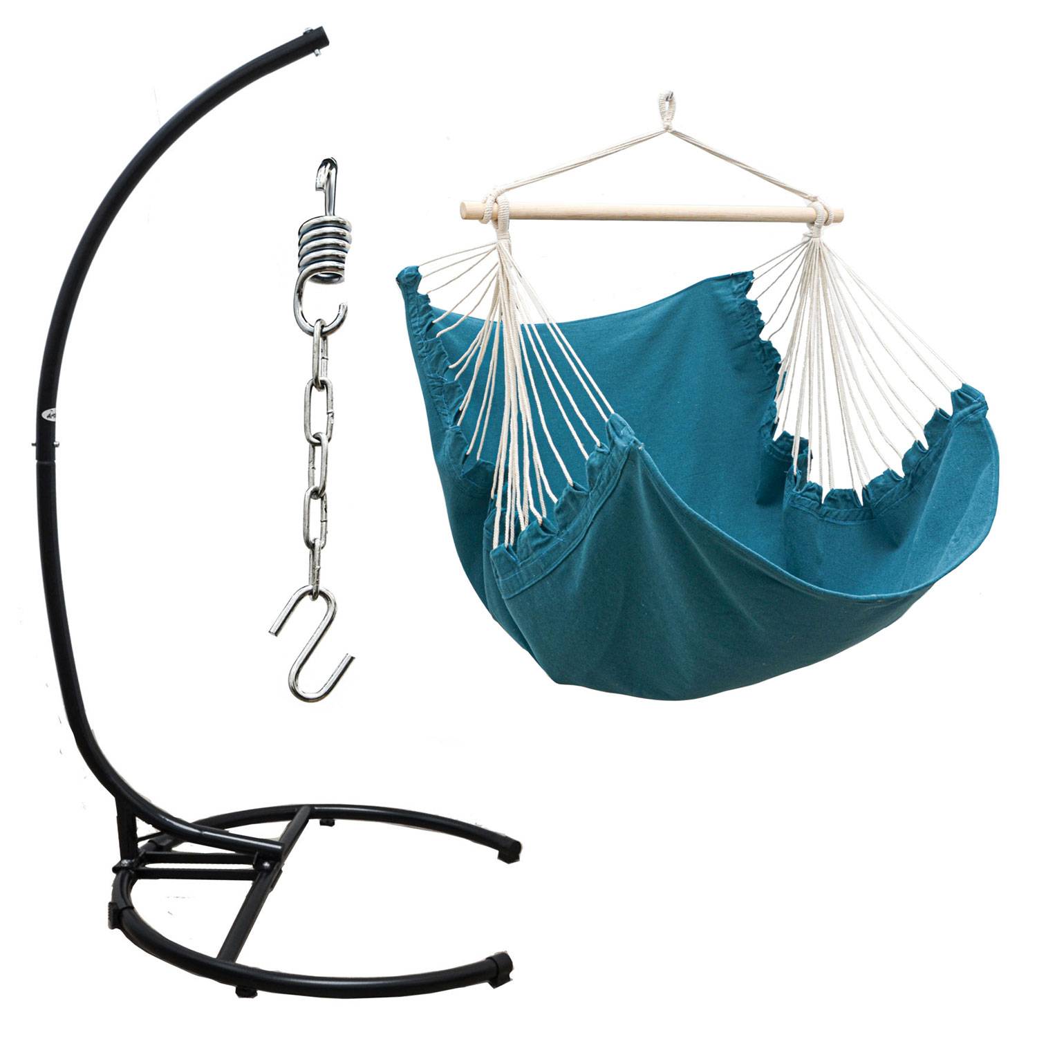 XL Hängesessel mit Gestell Outdoor - 210cm Hängestuhl Ständer mit Relaxsessel