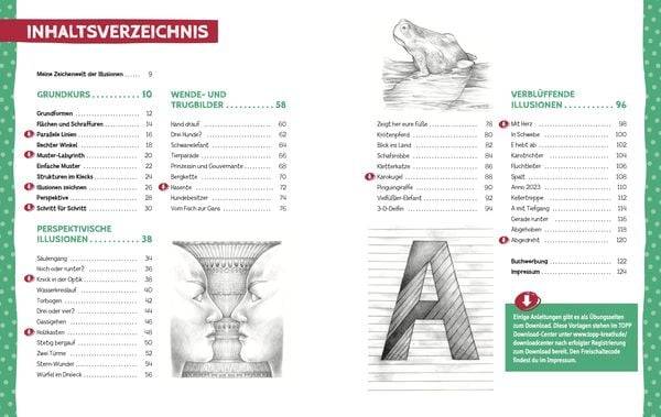 Die Kunst des Zeichnens für Kinder Zeichenschule - Optische Täuschung