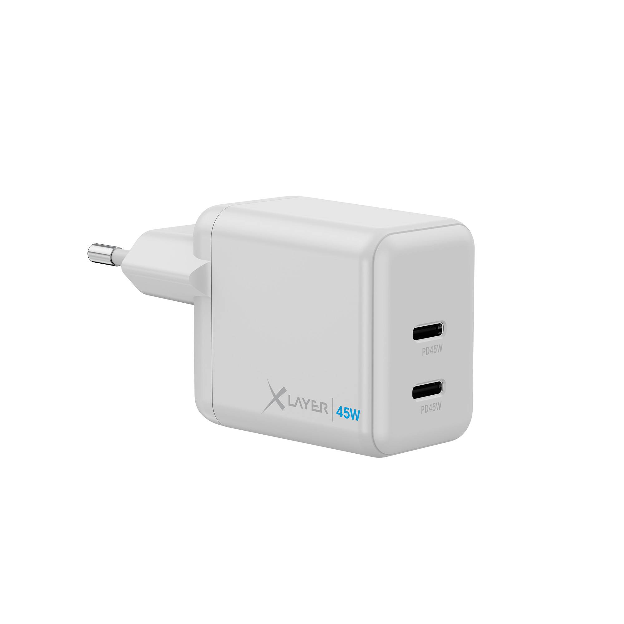 XLayer Universal 45W Powercharger USB Typ C & USB Typ C White