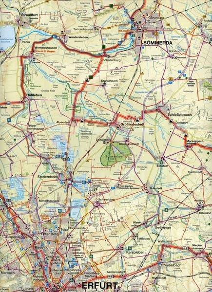 Fahrradkarte Erfurt, Mittelthüringen