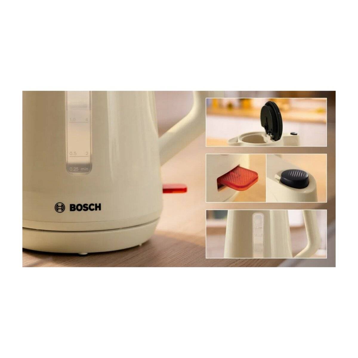 Leistungsstarker Wasserkocher mit 2400 Watt und 1,7 Liter Kapazität für schnelles Erhitzen