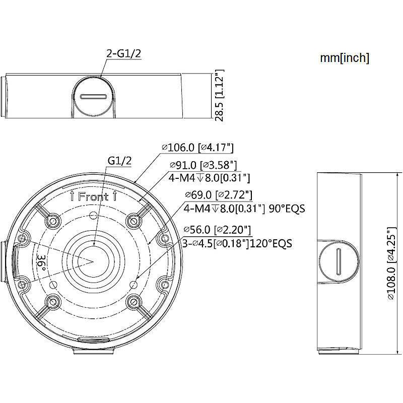 Dahua PFA139-B Halterung schwarz, Halterung, Zubehörartikel | Anwendung: Videoüberwachung | Farbe: Schwarz