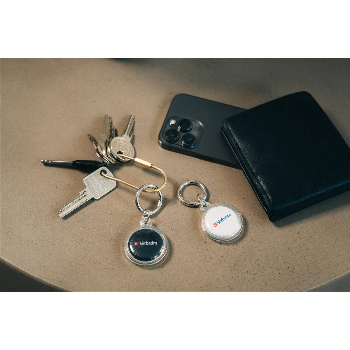 Verbatim Tracker, Bluetooth, My Finder Coin, MYFC-02BW kompatibel mit Find My App, Keyring, Schwarz / Weiß