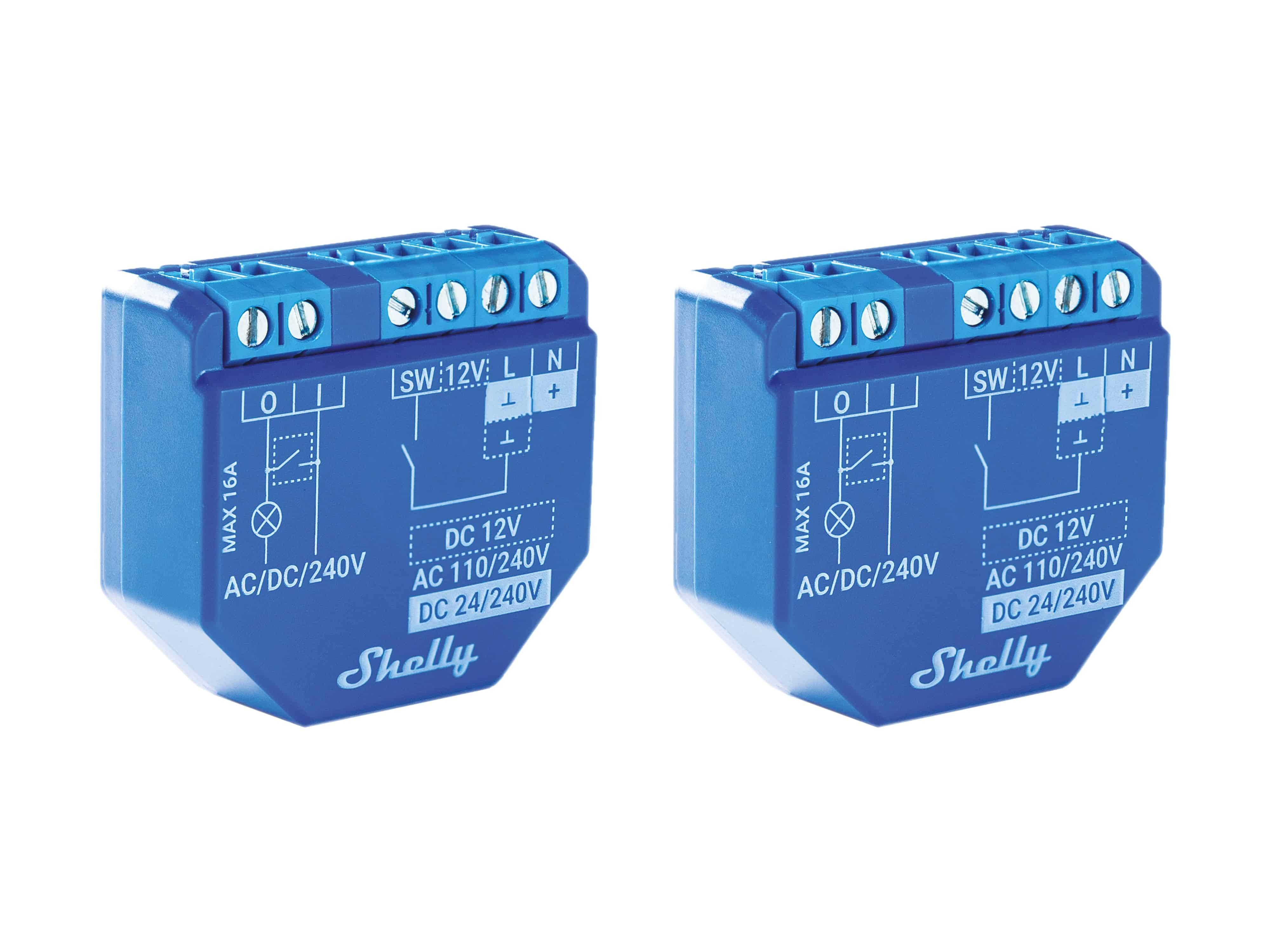 SHELLY WLAN-Schaltaktor Plus 1, 16 A, Bluetooth, 2 Stück