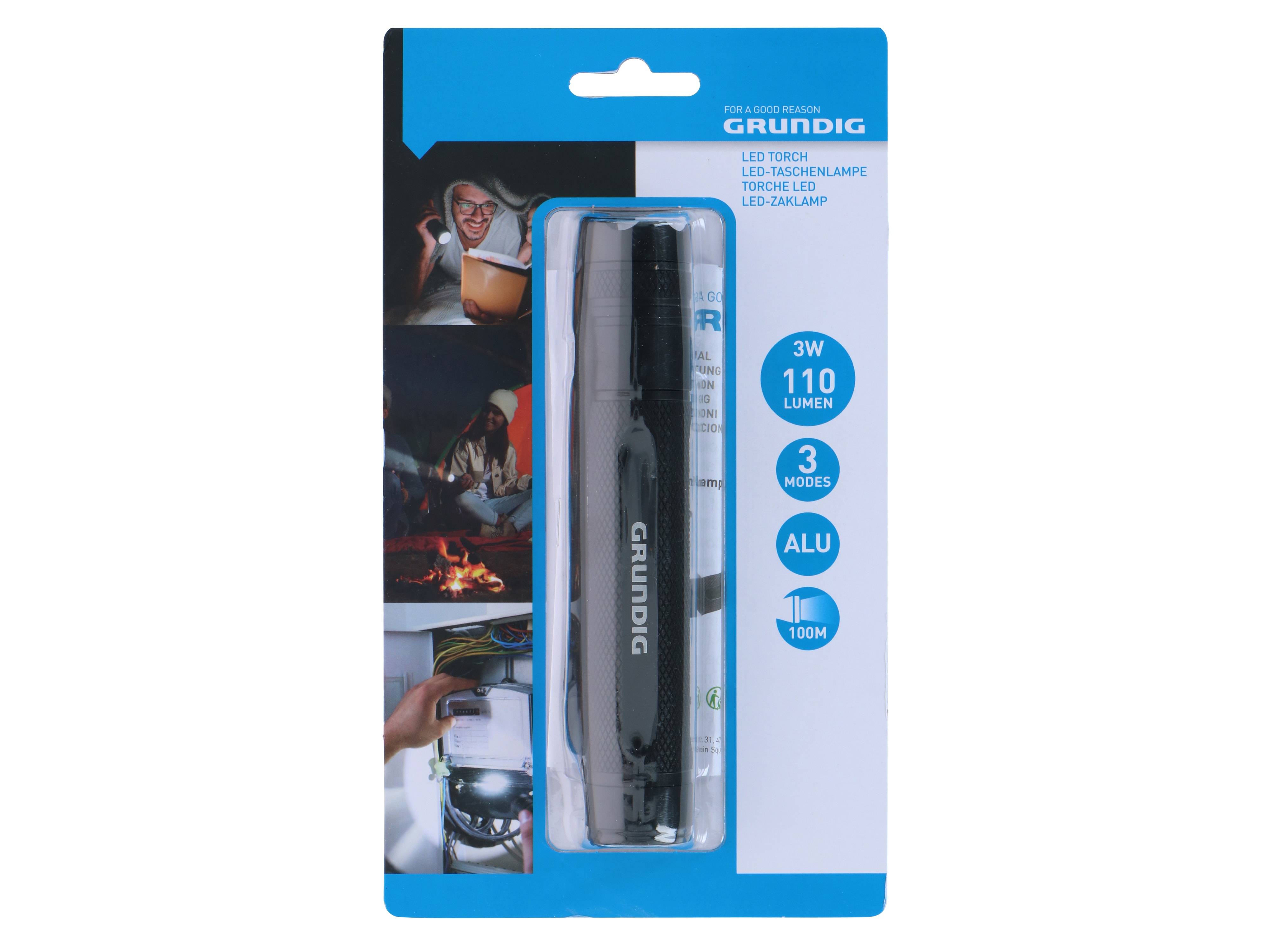 GRUNDIG LED-Taschenlampe, 3 W, 110 Lm 27x165 mm