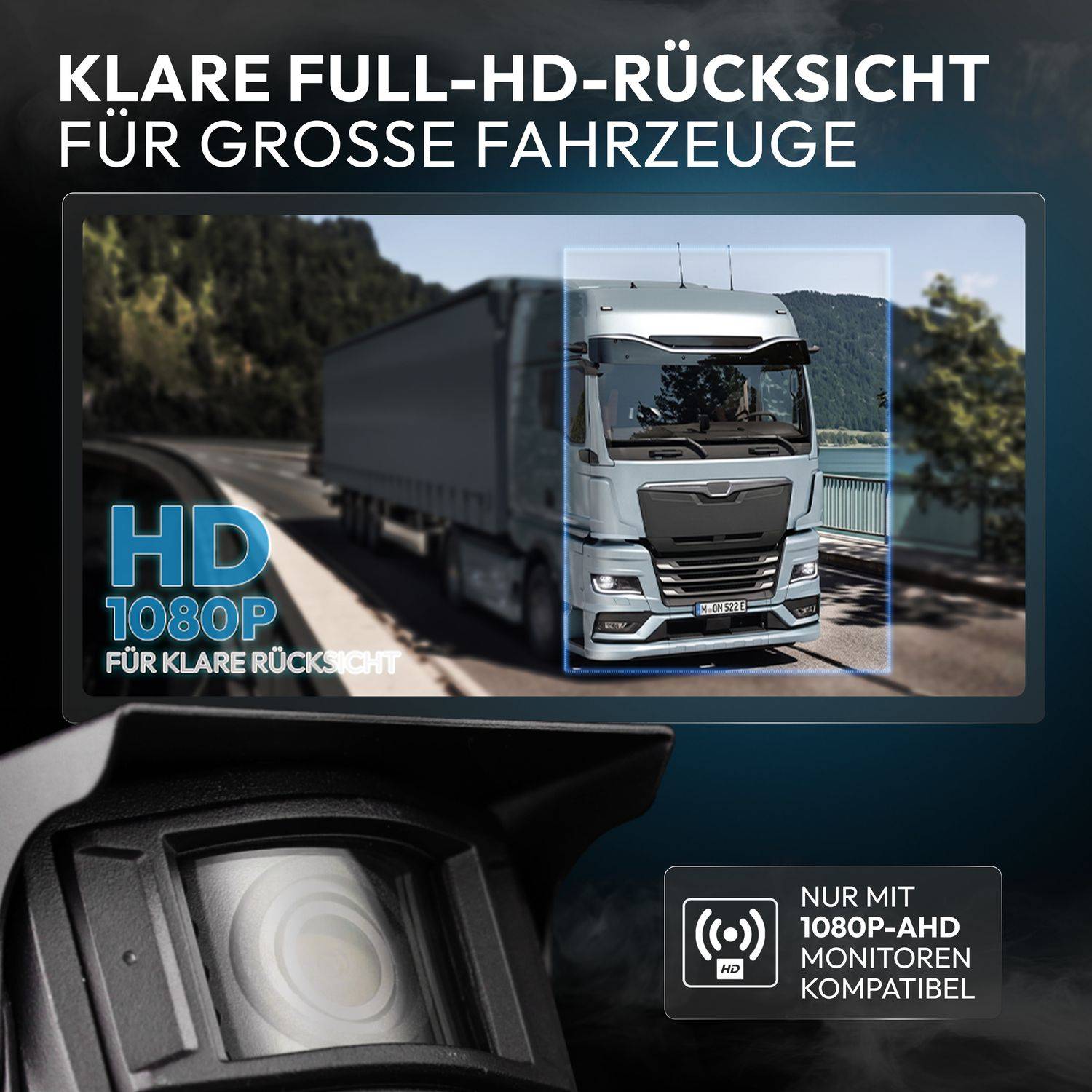 VSG24 Rückfahrkamera PROFI HD | Stoßfest & Erschütterungsresistent HD-1080P Auflösung IP69K RV-23563