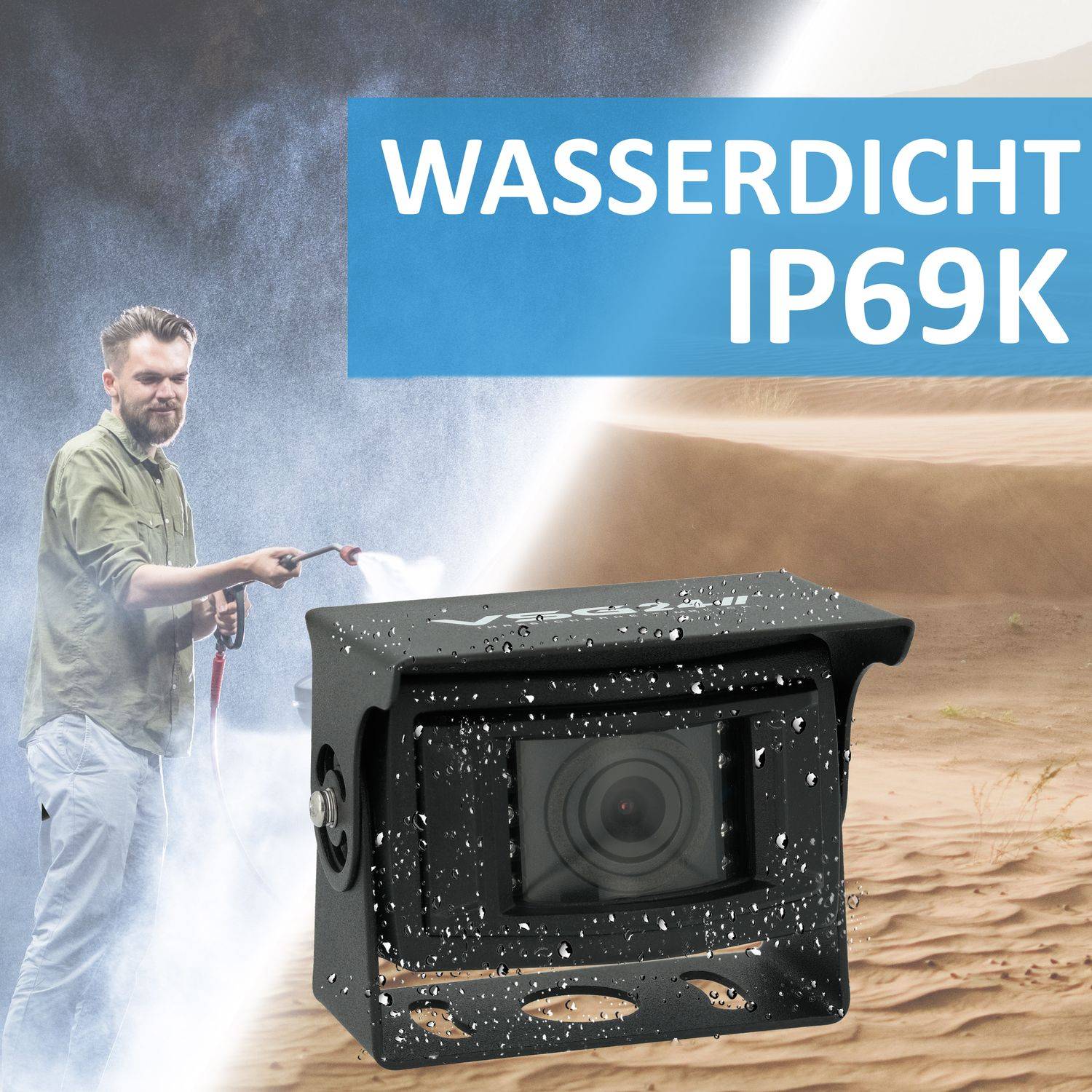VSG24 Rückfahrkamera PROFI HD | Stoßfest & Erschütterungsresistent HD-1080P Auflösung IP69K RV-23563