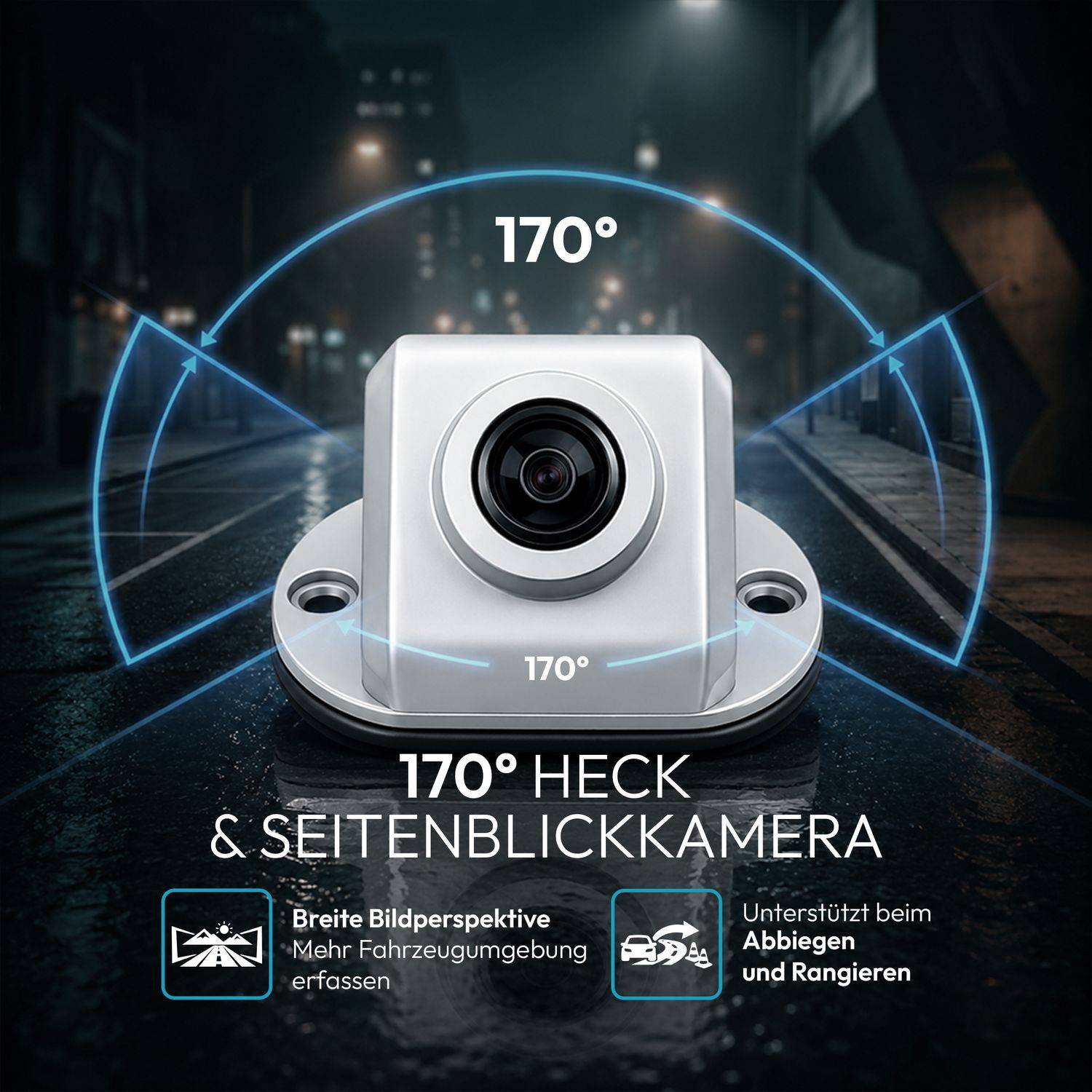 VSG24 Rückfahrkamera NAVIGATOR HD | HD 1080P | 170° | Nummernschild- oder Seitenkamera