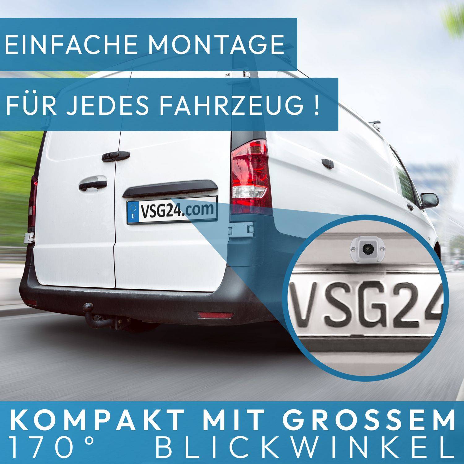 VSG24 Rückfahrkamera NAVIGATOR HD | HD 1080P | 170° | Nummernschild- oder Seitenkamera