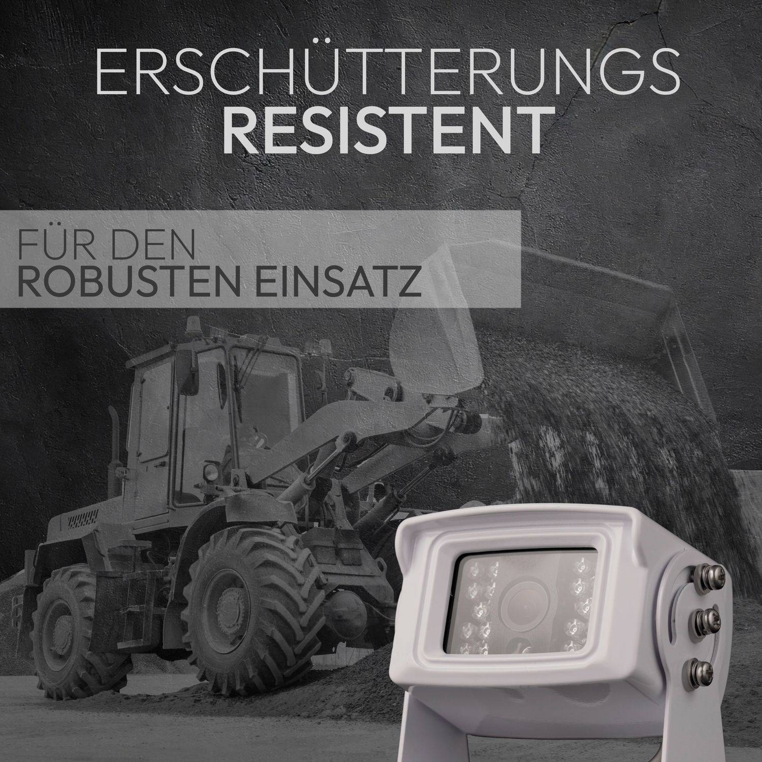 VSG24 7" Rückfahrkamera Set TRANSIT | mit 2 x Schwerlast-Kamera 120° weiß RVS-24505