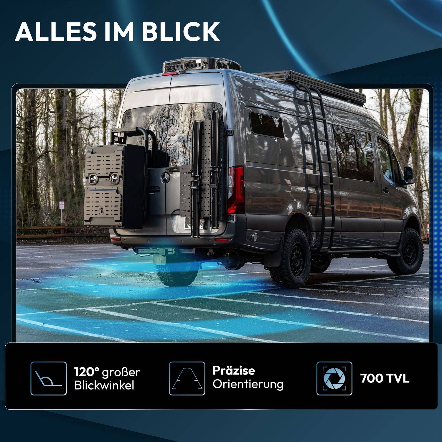 VSG24 7" Rückfahrkamera Set TRANSIT | Schwerlast-Kamera 120° schwarz RVS-24113