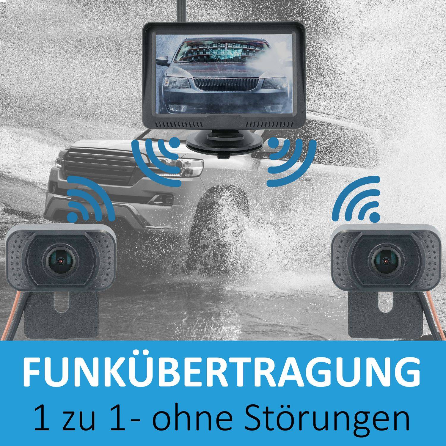 VSG24 5" FUNK-HD-Set PREMIUM ONE mit 2 Kameras für PKW Wohnmobil oder Transporter RVS-24148