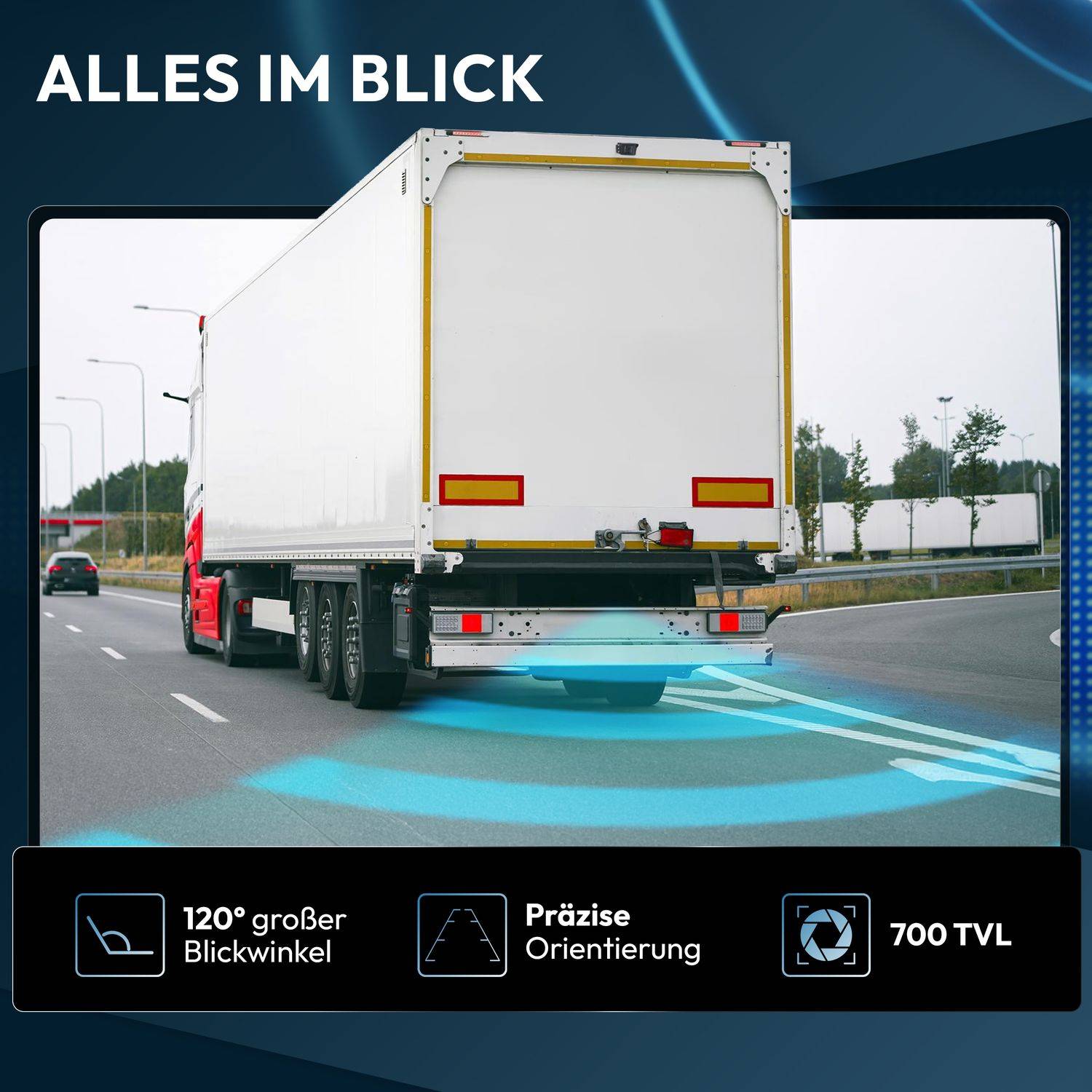 VSG24 7" Rückfahrkamera Set TRANSIT | mit 2 x Schwerlast-Kamera 120° schwarz RVS-24504