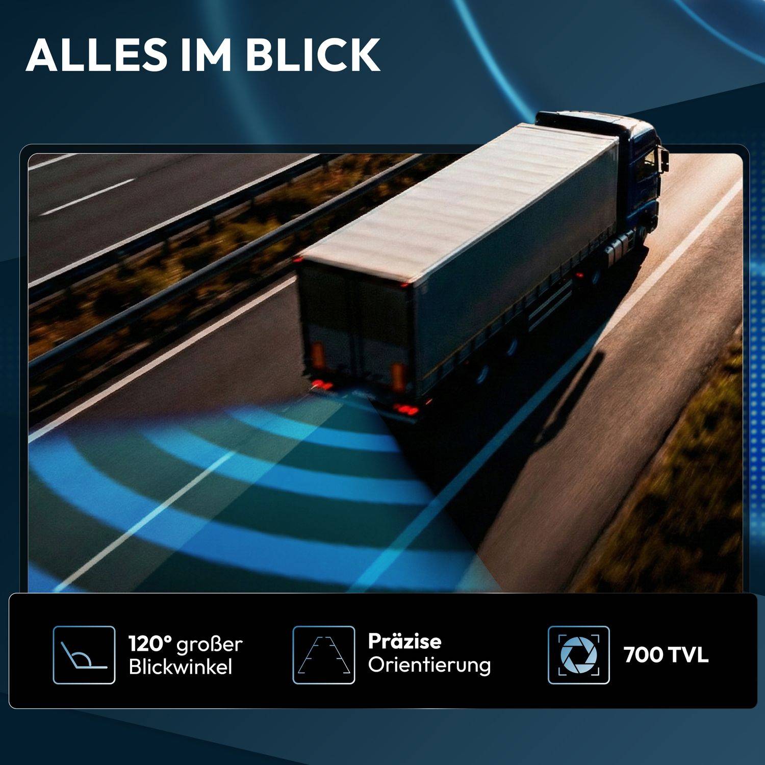 VSG24 7" Rückfahrkamera Set TRANSIT | mit 2 x Schwerlast-Kamera 120° weiß RVS-24505