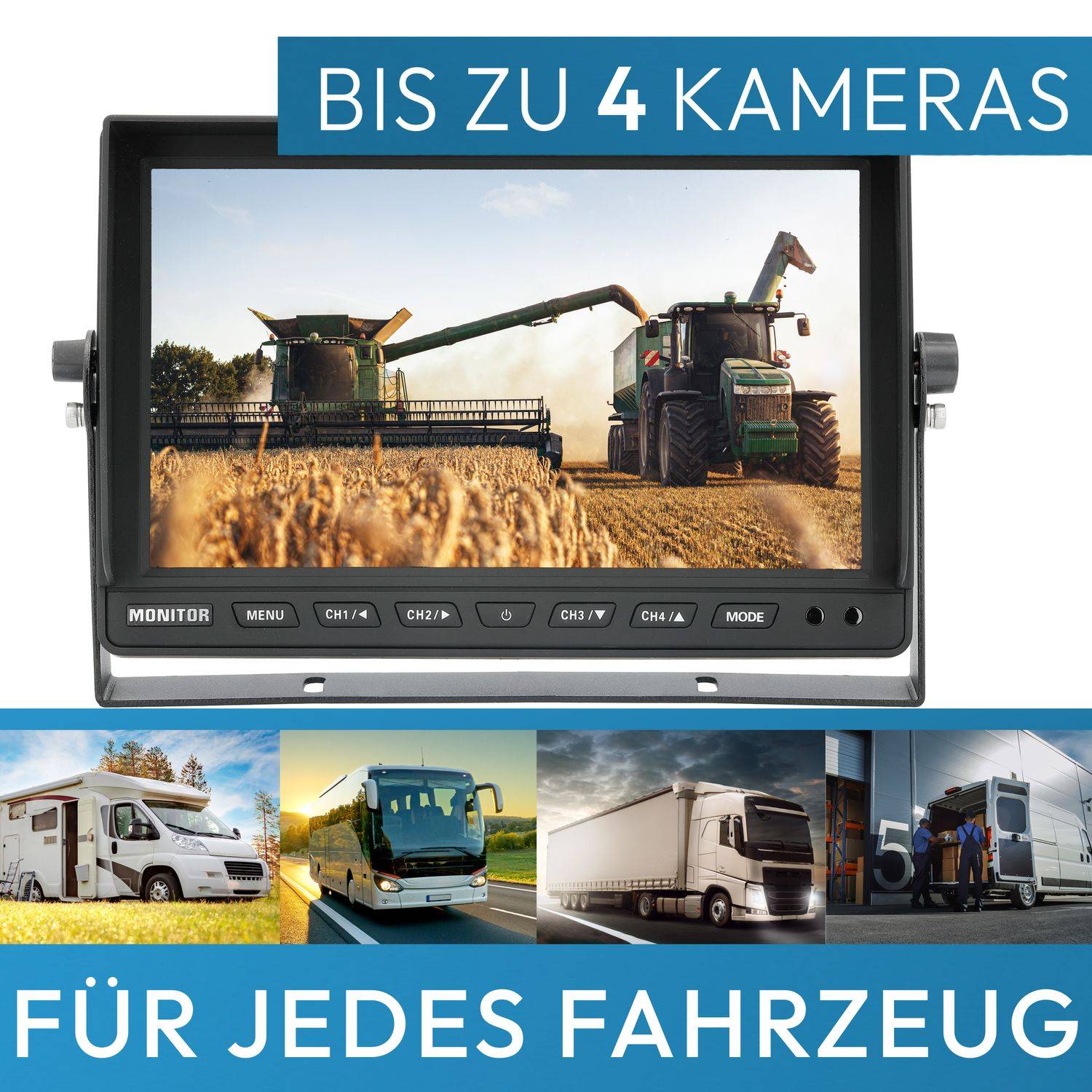 VSG24 10" Rückfahrkamera Set IP69K EXPERT XL | mit 2 x 1080P HD 155° Kamera IP69K RVS-24556