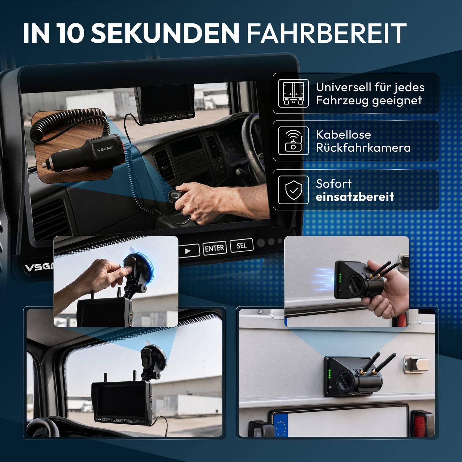 VSG24 7" FUNK-Set ELEMENT HD mit AKKU Magnet Kamera RVS-24571