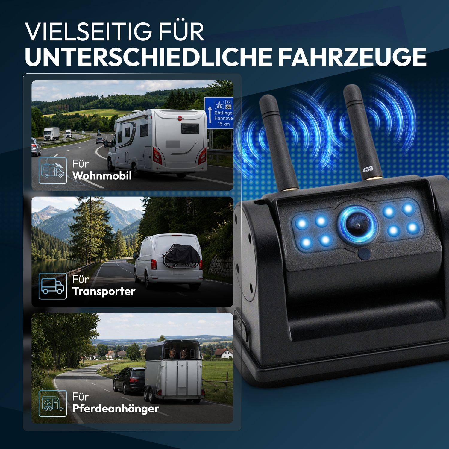 VSG24 7" FUNK-Set ELEMENT-HD mit 2 AKKU Magnet Kameras - RVS24572
