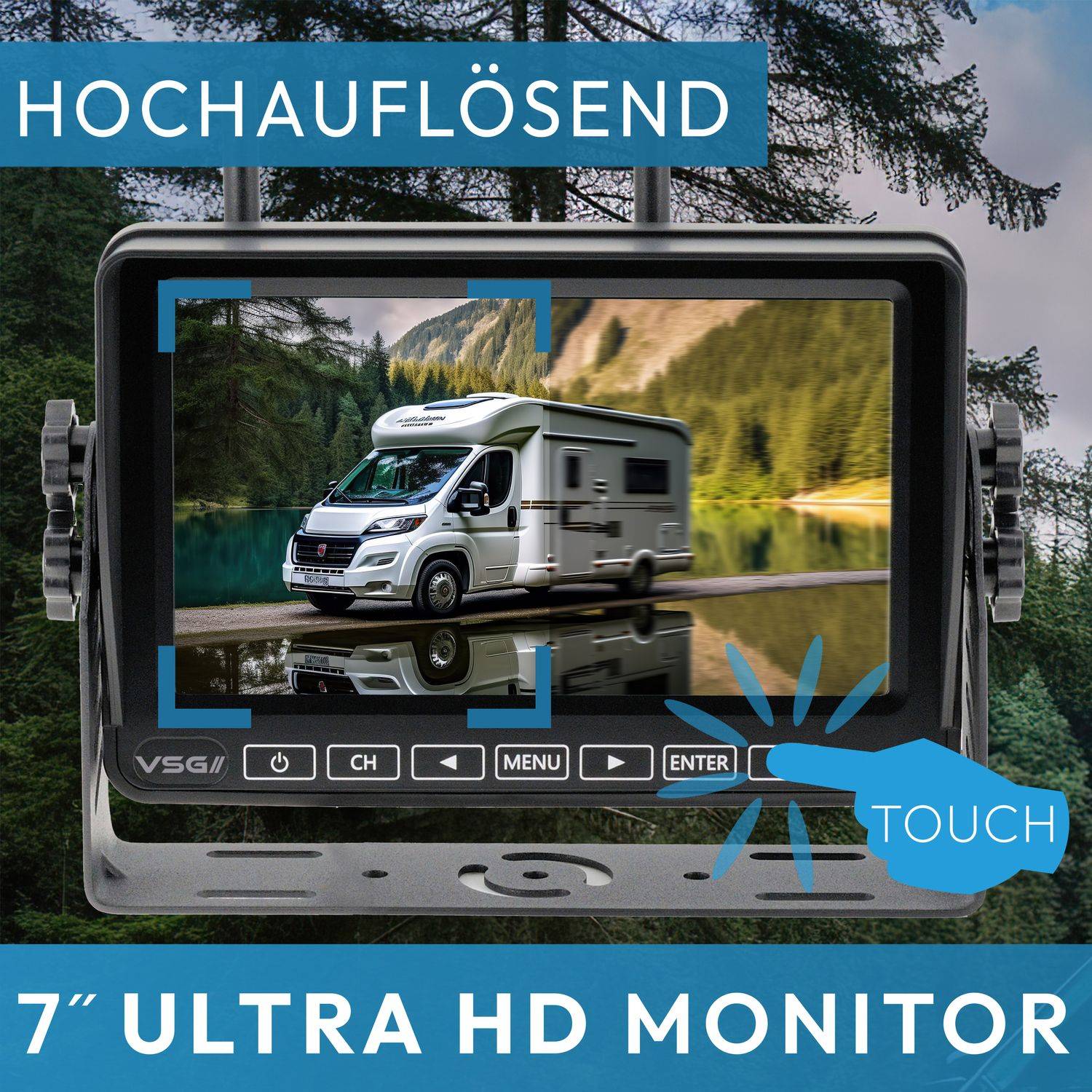 VSG24 7" FUNK-Set ELEMENT-HD mit 2 AKKU Magnet Kameras - RVS24572