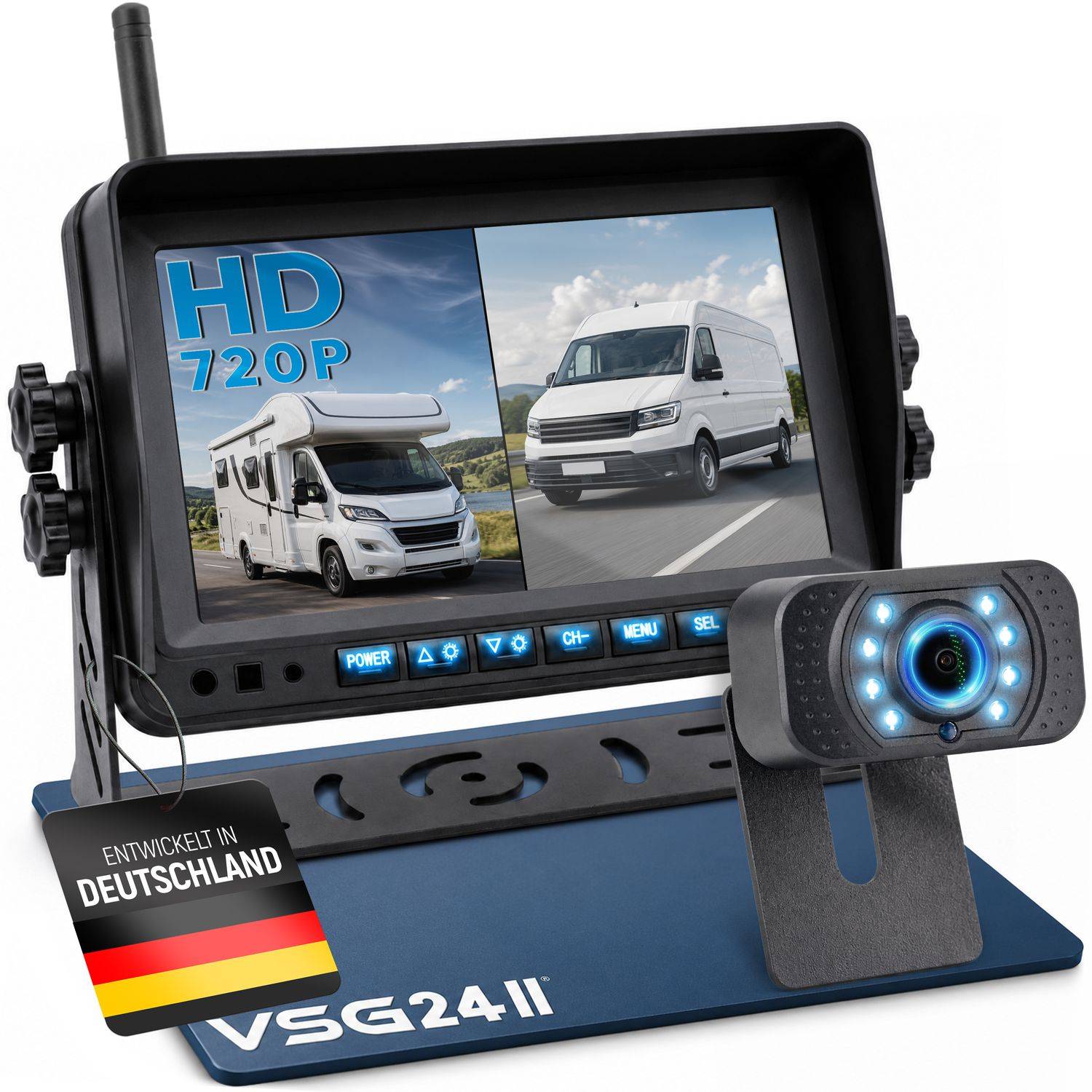 VSG24 7" FUNK-HD-Rückfahrkamera PREMIUM PRO HD 24581